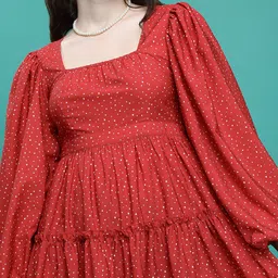 KETCH Conversational Printed Puff Sleeves Fit & Flare Mini Dress image 3