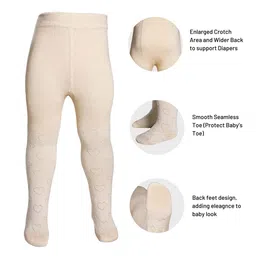 THE LITTLE LOOKERS Girls Set of 2 Self Design Stockings image 3