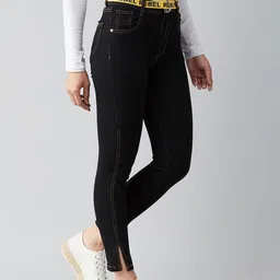 Miss Chase Women Black High-Rise Clean Look Skinny Fit Stretchable Jeans-image-76