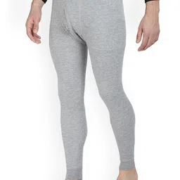 BODYCARE INSIDER Men Grey Solid Cotton Thermal Bottoms image 3