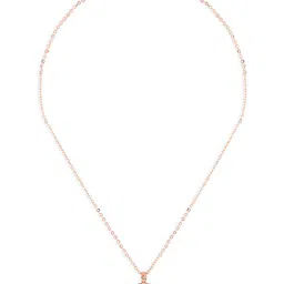 Zaveri Pearls Rose Gold-Plated Cubic Zirconia Studded Heart Shaped Pendant With Chain image 5