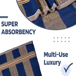 Kuber Industries Cream & White 4 Pieces Striped Cotton 150 GSM Bath Towel image 4