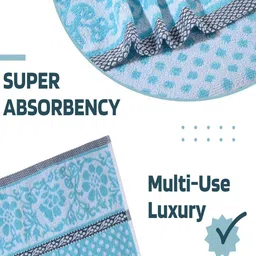 Kuber Industries Blue & White 2 Pieces Printed Cotton 150 GSM Bath Towel image 3