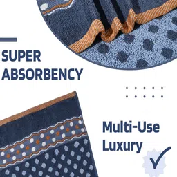 Kuber Industries Grey & White 4 Pieces Printed Cotton 150 GSM Bath Towels image 2