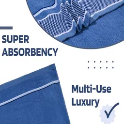 Kuber Industries Blue & White Striped Cotton 150 GSM Bath Towel image 2