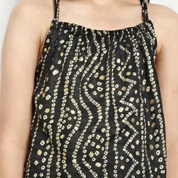 BAESD Bandhani Printed Satin A-Line Dress image 4