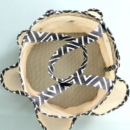 prettykrafts Beige & Black Textured Mesh Shower Caddy Tote Bag image 2