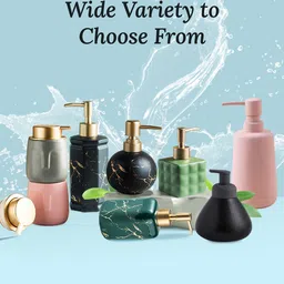 Ekhasa Grey and Goldtoned 2 Pieces Ceramic Soap Dispenser 300ml image 5