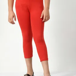 BAESD Girls Pack Of 5 Skinny Fit High-Rise Cotton Lycra Capris image 5