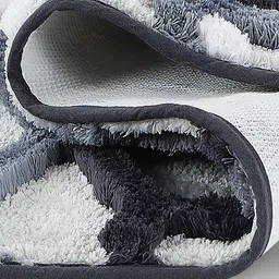 OBSESSIONS Grey & White Printed 2000 GSM Anti Skid Bath Rug image 3