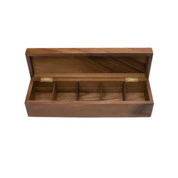 WHITEWHALE Brown Wooden Multi Utility Storage Organiser image 2