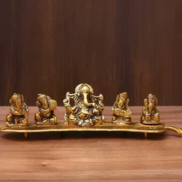 INTERNATIONAL GIFT Gold-Plated Musical Ganesh God Idol Statue Gift Set-image-27