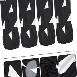 KriShyam Black & White 4 Pieces Printed Chair Covers image 2