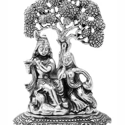INTERNATIONAL GIFT Silver-Plated Radha Krishna Classic God Idol Statue-picture-18