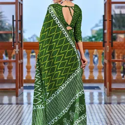 HERE&NOW Ajrak Block Pure Cotton Bagru Saree image 3
