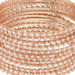 Jazz and Sizzle Set of 12 Rose Gold-Plated Beaded Bangles image 2
