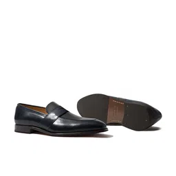 Rapawalk Blue & Grey Handcrafted Standard Width Leather Slipons image 2