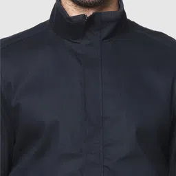 Celio Men Navy Blue Solid Cotton Bomber Jacket image 5
