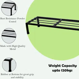 green gardenia Heavy-Duty 7 Layer Coating Plant Stand for Indoor & Outdoon | Black- QTY 4 Plant Container Set image 2