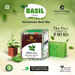 Passion Indulge Pack of 3 Natural Handmade Basil Bath Bar Soaps image 3