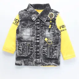 Usman Harooni Collection Boys Printed Shirt & Trousers With Jacket image 5