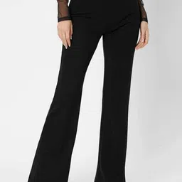 Next One Women Relaxed Flared High-Rise Easy Wash Stretchable Bootcut Trousers image 2