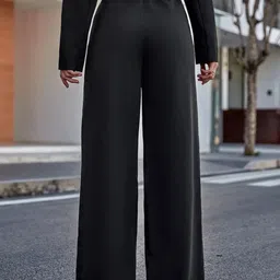 Next One Women Smart Flared Bootcut High-Rise Easy Wash Trousers image 3