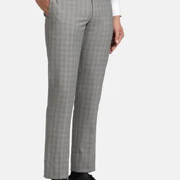 Blackberrys Men B-95 Low-Rise Checked Easy Wash Formal Trouser image 2