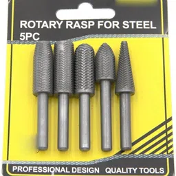 metrotools Metal File Burr Drill Bit Set Metal Working Rasps 1/4" / 6.35mm Shank Burs Tools Cutting Tool Black 5pcs/set Rotary Bit Set (5 Bits) Rotary Bit Set image 4