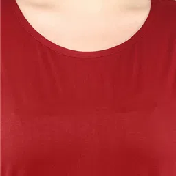 LastInch Maroon Solid T-shirt Dress image 2