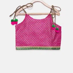 Twisha Girls Self Design Shoulder Straps Top with Dhoti Pants image 2