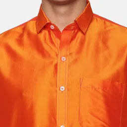 Sethukrishna Men Orange & White Shirt with Dhoti Pants image 5