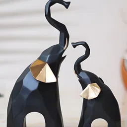 eCraftIndia Black 2 Pieces Small Figurine Showpiece image 2