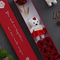 eCraftIndia 3 Pcs Red & White Valentine Gift Set image 2