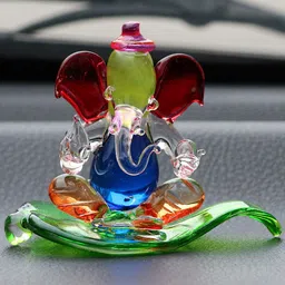 eCraftIndia Red & Green Car Paan Ganesha Showpieces image 2