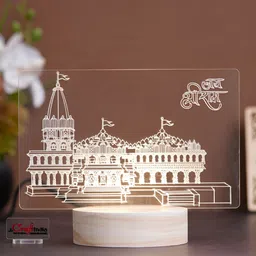 eCraftIndia White Shri Ram Mandir Ayodhya Temple Showpiece image 2