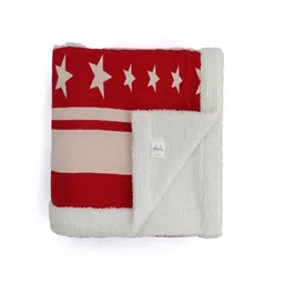 pluchi Red Cotton Solid 250 Gsm Single Bed Blanket image 4