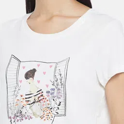 Dreamz by Pantaloons Women White & Blue Printed Night suit image 2