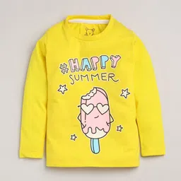 Lazy Shark Girls Yellow & White Printed Night suit image 5