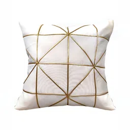 Good Vibes White & Beige 3 Pieces Geometric Square Cushion Covers image 3