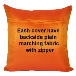 Pink Parrot Pink & Beige 5 Pieces Ethnic Motifs Zari Square Cushion Covers image 5