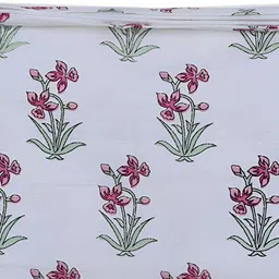 Texstylers Pink & White 2 Pcs Cotton Printed Square Cushion Covers image 3