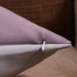 HOMEMONDE Set of 2 Lavender & White Colourblocked Square Cushion Covers image 3