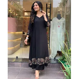 okara style Women Pure Cotton Kurti Palazzo Set-picture-11