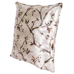 Brown Floral Polyester Blend 24 x 24 Inches Cushion Covers (Set of 2) by The Conversion image 5