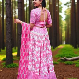 sujas Floral Print Semi Stitched Lehenga Choli image 2