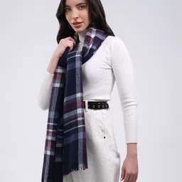 monte carlo Solid Wool Blend Women Blue Stole image 2