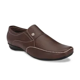 John Karsun Men Brown Solid Formal Slip-Ons image 3