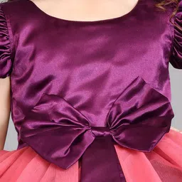 Pink Chick Flutter Sleeve Layered Net Fit & Flare Dress image 2