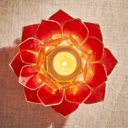 Pure Home and Living Red Textured Tea Light Holder image 4
